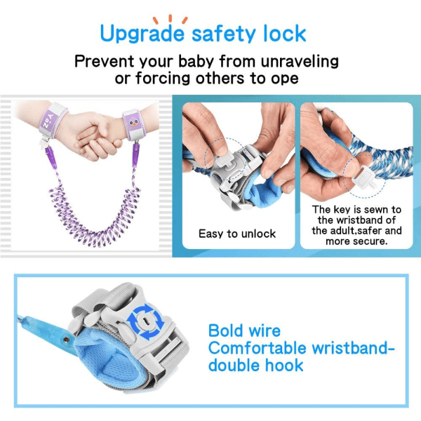 Anti Lost Safety Wrist Link Belt, lasten valjaiden turvavyön turva