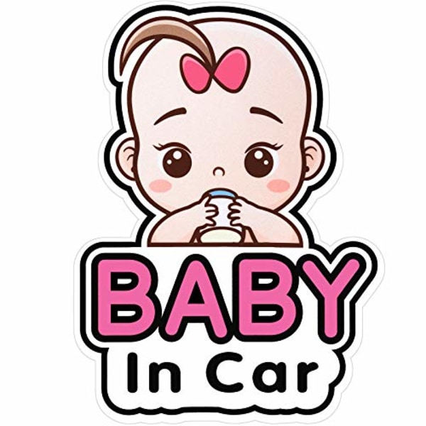 2 stk Baby in Car Stickers Sign og Decal for Girl, Baby Car Sti