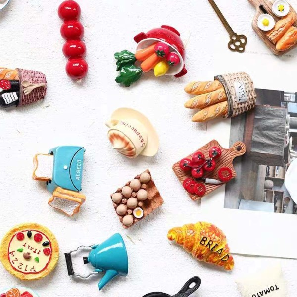 Random 10pcs Fridge Magnets Set, 3D Resin Magnet Refrigerator St