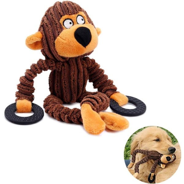Knirkende legetøj med gummiring til hund lille abe