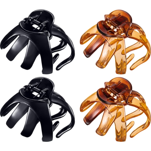 4 stk. Large Grip Octopus Clip No Slip Spider Hair Clips Octop