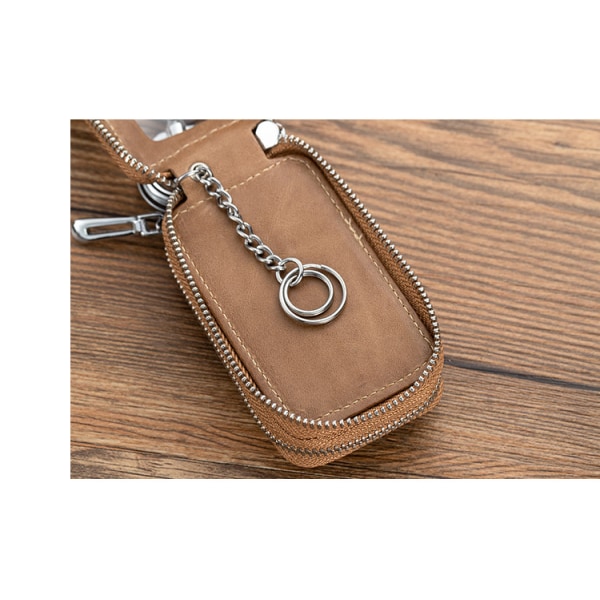 Dame Mænd Ægte Læder Nøglepung Holder Bilnøgle Fob Etui Cove