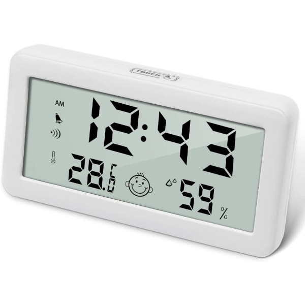 Multifunksjonell termometer hygrometer alarmklokke, digital klokke