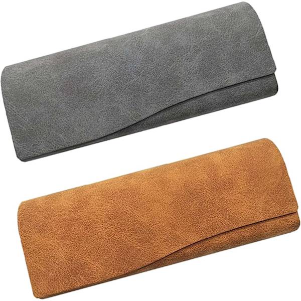 2 stk bærbar Vintage Brilleboks, skinnsolbrilleetui, fash