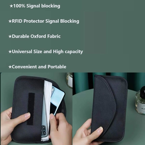 (2 stk.) Bilnøglesignalbeskyttelsesposer RFID-signalbeskyttelsesposer