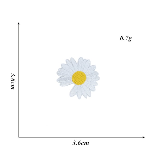 Silitys- ja ommeltavat Daisy-kukka-lappuset, 24 kpl, luovia Daisy-kukka-tarroja delica-tuotteille