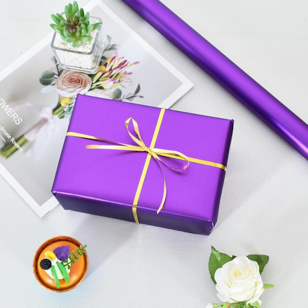 Presentpapper för bröllop, födelsedag, jul (lila)