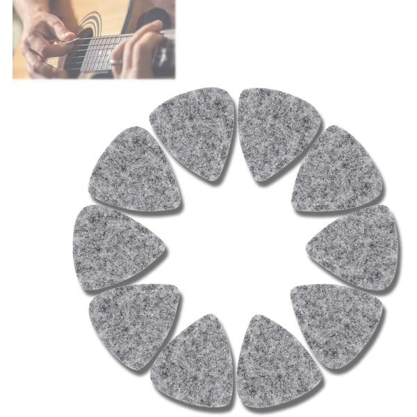 Gray - 10 Guitar Picks, Music Picks Guitar Picks for Ukulele Wool