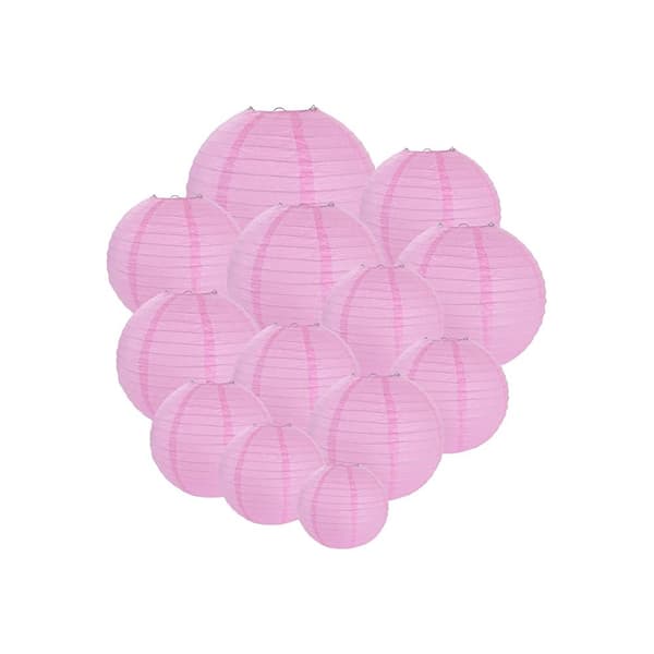 10 stk. 8\" 20CM lyserøde papirlanterner til bryllupper, fødselsdage, jul