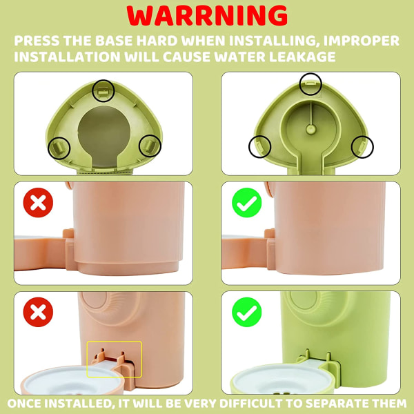 Kanin Vatten Dispenser (Rosa), 600ML Hängande Automatisk Kanin Dr