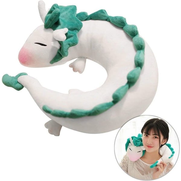 Anime Söpö White Dragon Neck Pillow Matkatyyny, Pehmo Dragon A