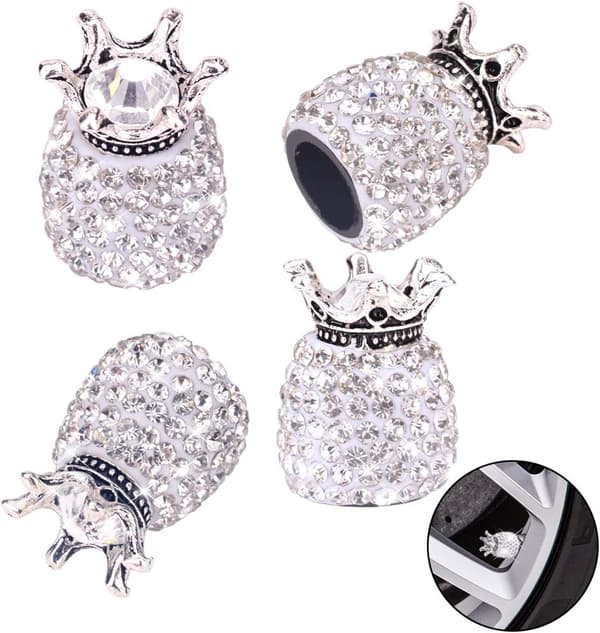 Ventilhetter, 4-pak håndlagde krystallrhinestone universal ca