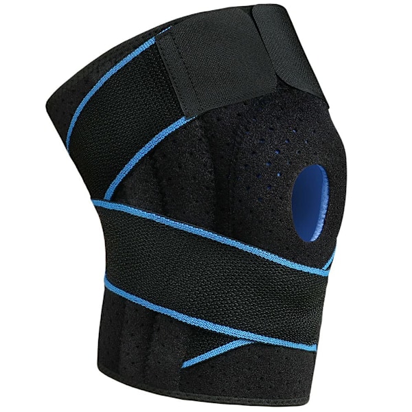 Sports Knee Brace, Knee Brace with Lateral Stabilizers and Rubber Pads, Adjustable Patella and Ligament Knee Brace, Pate