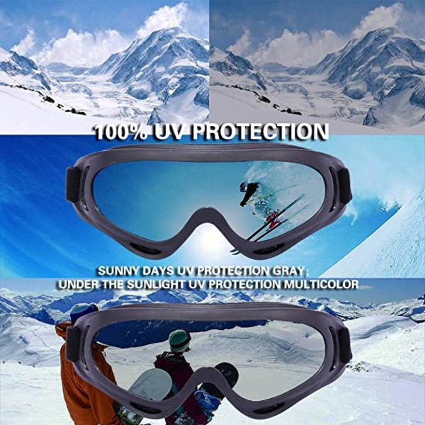 2-Pack skibriller, kompatible snowboardbriller for barn, tenåringer 9419 |  Fyndiq