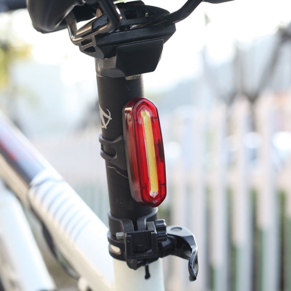 Cykelbakljus, Cykelbaklykta USB Uppladdningsbar COB LED Bak