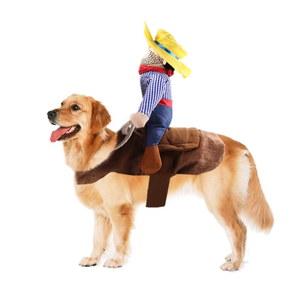 (M）One-piece cowboy dog ​​riding suit fun style Christmas Hallow