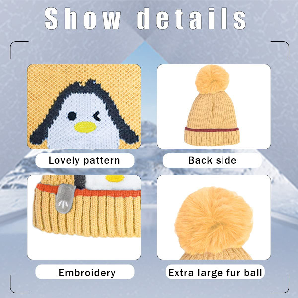 Pipohuivisetti Hat Beanie Hat Lapset Talvi Vauva Neulo Bea