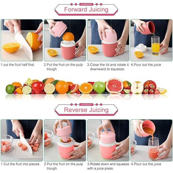 Manuel Citruspresser Citronpresser - Pink, Dobbelt manuel frugtpresser