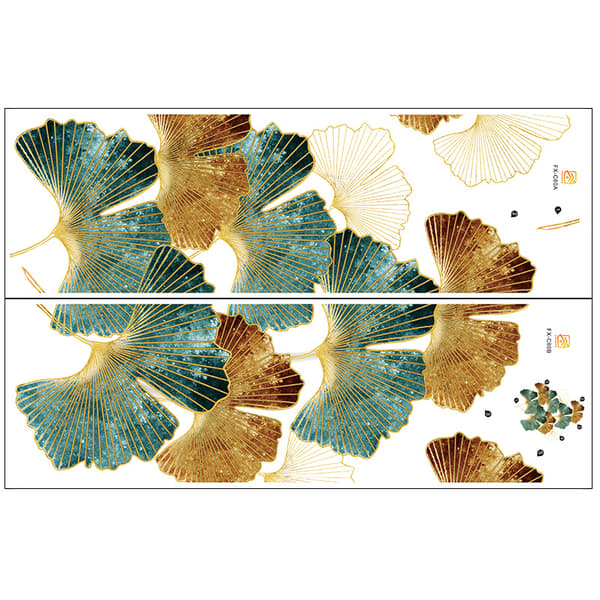 Retro Ginkgo 2-pack (30*90CM) Gräs Väggdekal Dekal I Dec