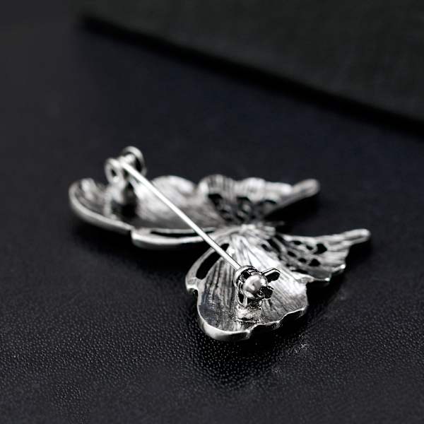 Broche Knapper, Hvide Sommerfugl Skjorte Pin Knapper, Sikkerhedsbrosche,