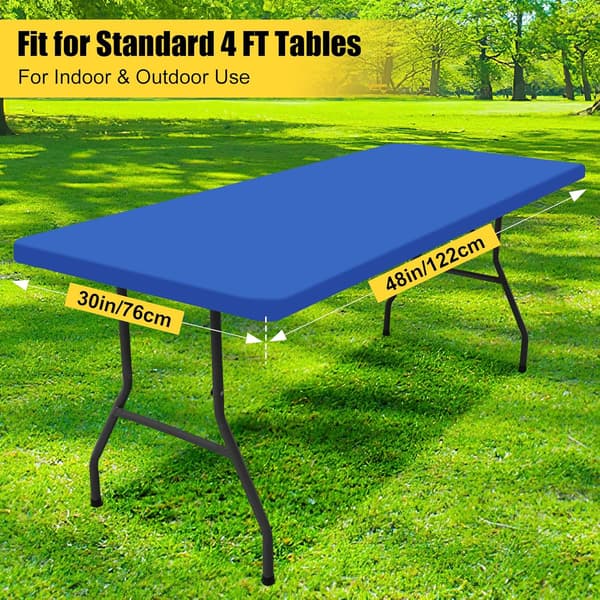 Set med 2 rektangulära picknickdukar, för 4-fots bord blue 30"x48"