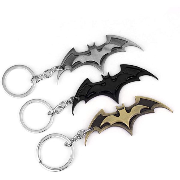 Personligt Batman-hänge i metall - Nyckelring - Svart penna
