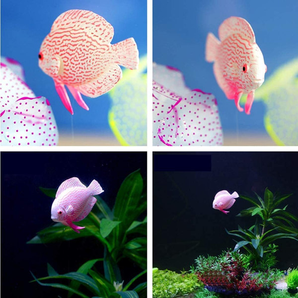 Sæt med 4 kunstige fisk til farverig akvariedekoration
