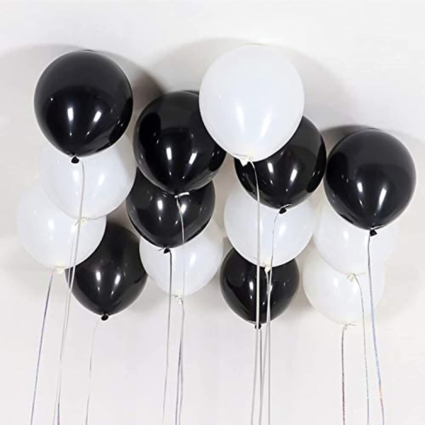 100 stk ballonger svart latex 10\" perle svart ballonger helium svart