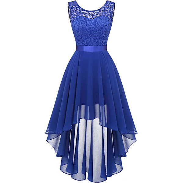 (l)Blå Kvinners Cocktail Aftenkjole Pin Up Blonder Chiffon Sl