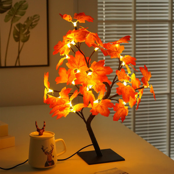 Höstbelysning Lönn med Timer 24 Jack Lantern Batteridriven L