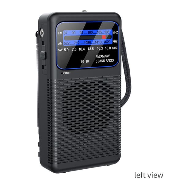 FM/AM/SW - Bærbar Mini Radio - Sort