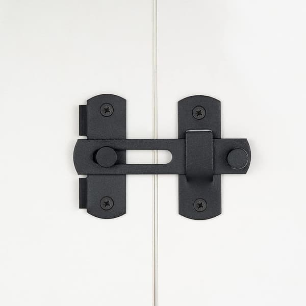 4 Pakker Gårdsdørslåse, 3.93” x 2.75” Mat Sort Rustfrit Stål
