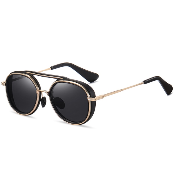 Polarised two-tone glass and metal sunglasses for men and wo