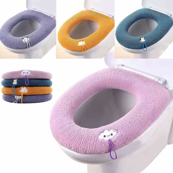 Set of 4 Toilet Seat Covers, Toilet Seat Covers, (4 Colors) Washa