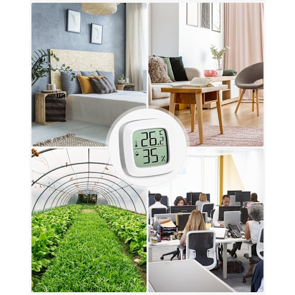 5-pack digital inomhus termometer hygrometer, komfortnivåindikator, liten digital termometer med hög precision