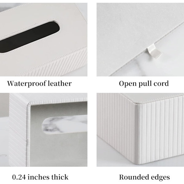 Stilful Rektangulær Kunstlæder Vævsæske Dækning med Magnet