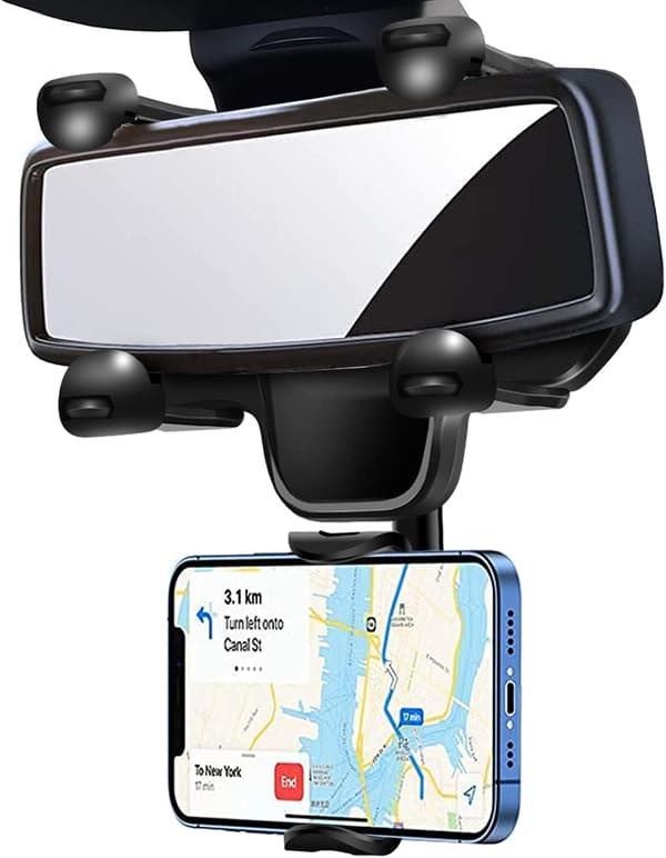 Bilspejl Telefonholder Montering Drejer 360°，Universal Ca