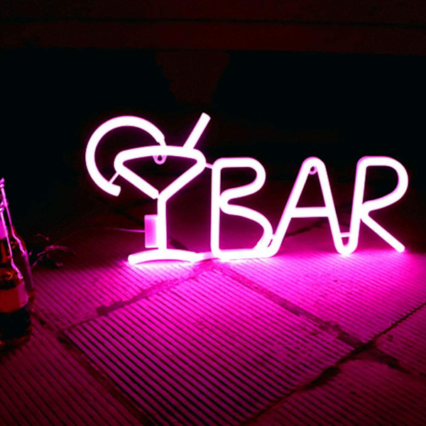 Rose - Bar Bogstav Dekoration LED Neon Lysskilt