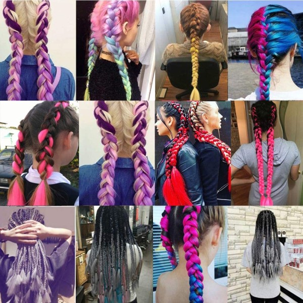 Ombre Flätningshår, 24" Ombre Jumbo Braids Flätningshår, 5-pack