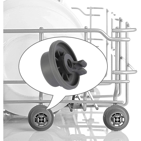 8 erstatningshjul for oppvaskmaskinstativ passer til Bosch Kenmore & Neff Si