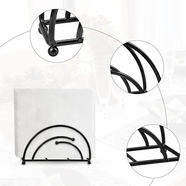 Serviettholder i bord, bordserviettholder svart servietholder H