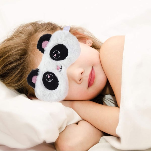 Sød Panda Sovemaske Blød Fluffy Plys Blindfold Funny Roman