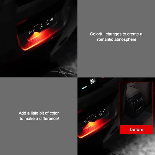 USB-bilomgivelsesbelysning, Mini 7 farver knapkontrol LED-model