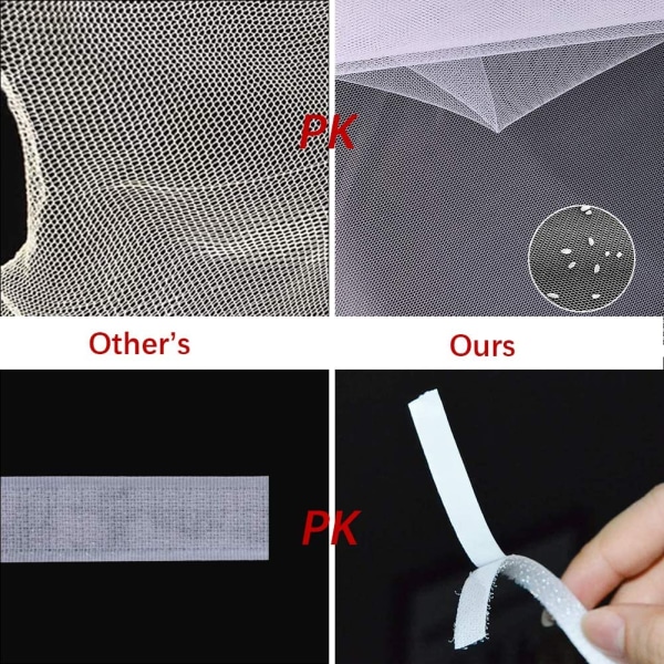 3-pack (vit, 1,3*1,5m) Fly Screen Fönster DIY Självhäftande Ins