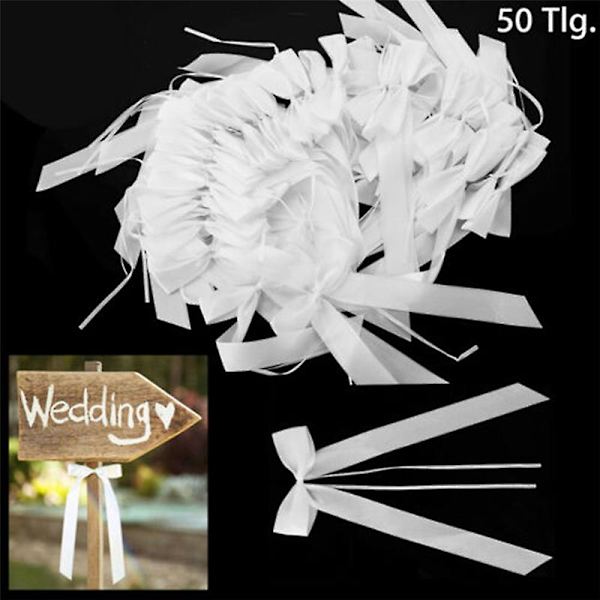 50 st vita bröllopsbildekoration presentförpackningsband rosetter festband rosetter kit julrosetter heminredning festtillbehör