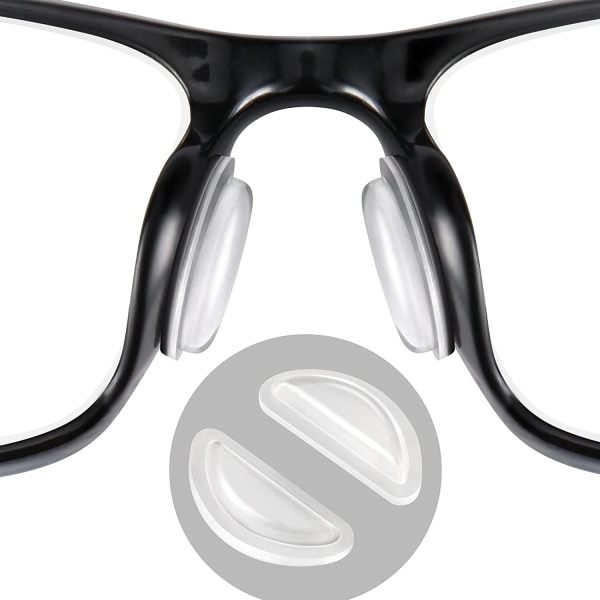 10 par (klar) näskuddar för glasögon, mjukt självhäftande silikonglas