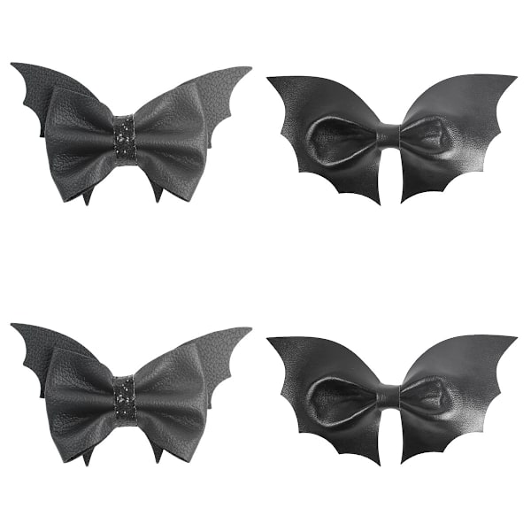 4 stk. sorte flaggermus sløyfe barnehårklips Halloween sideklips