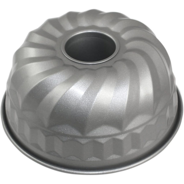 Kulstofstål Non-stick Fancy Ring Pan, 8,6 x 4 tommer dyb, grå, 1