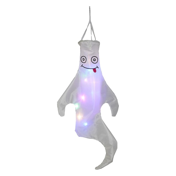 2 st Leende Spöke 3d Vindsock Halloween Heminredning Hem Väska De