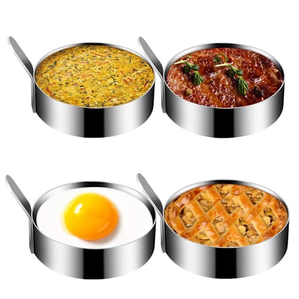 Egg Ring i rustfritt stål, runde eggformer for steking, non-stick